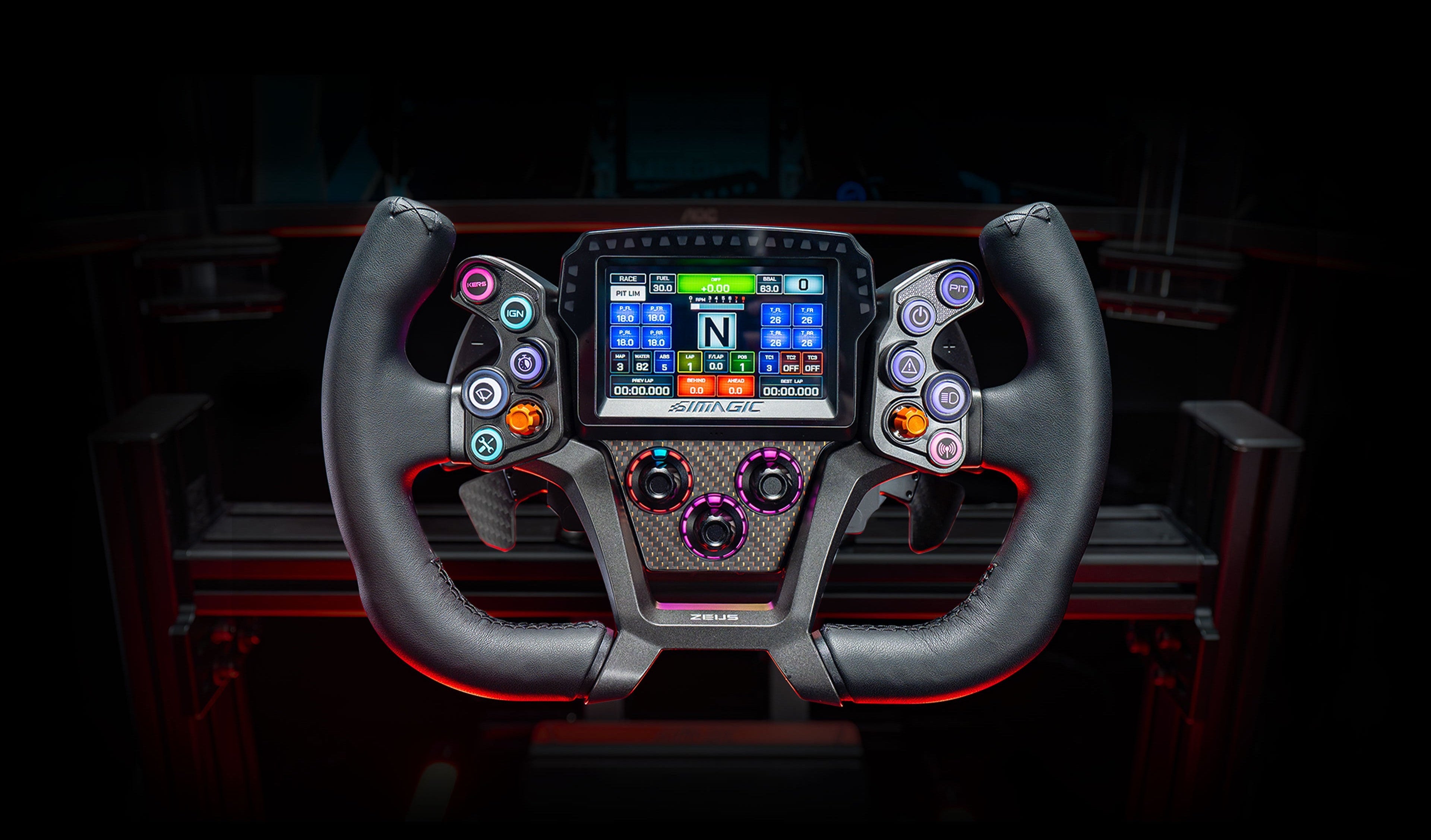Simagic Zeus GT button layout and RGB shift lights